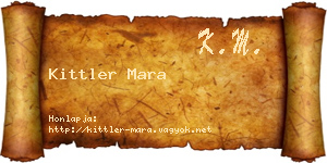 Kittler Mara névjegykártya